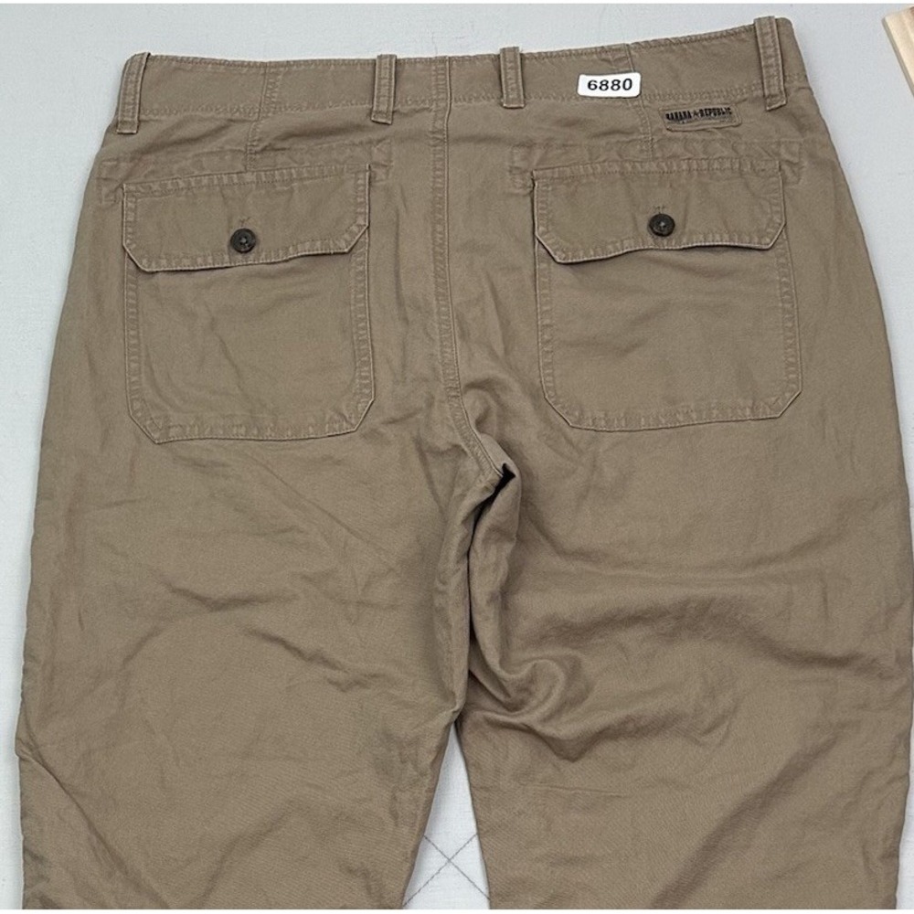 Banana Republic Linen Blend Pants Mens 32x30 Brown Flat Front Trousers Chino
